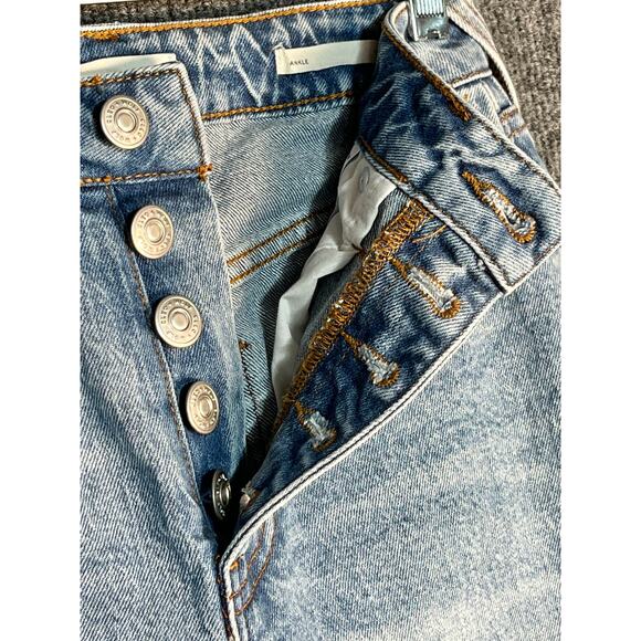 Cleo + Wolf Jeans Denim Ankle Skinny Button Fly Medium Wash Blue Womens Waist 26 - Picture 12 of 16